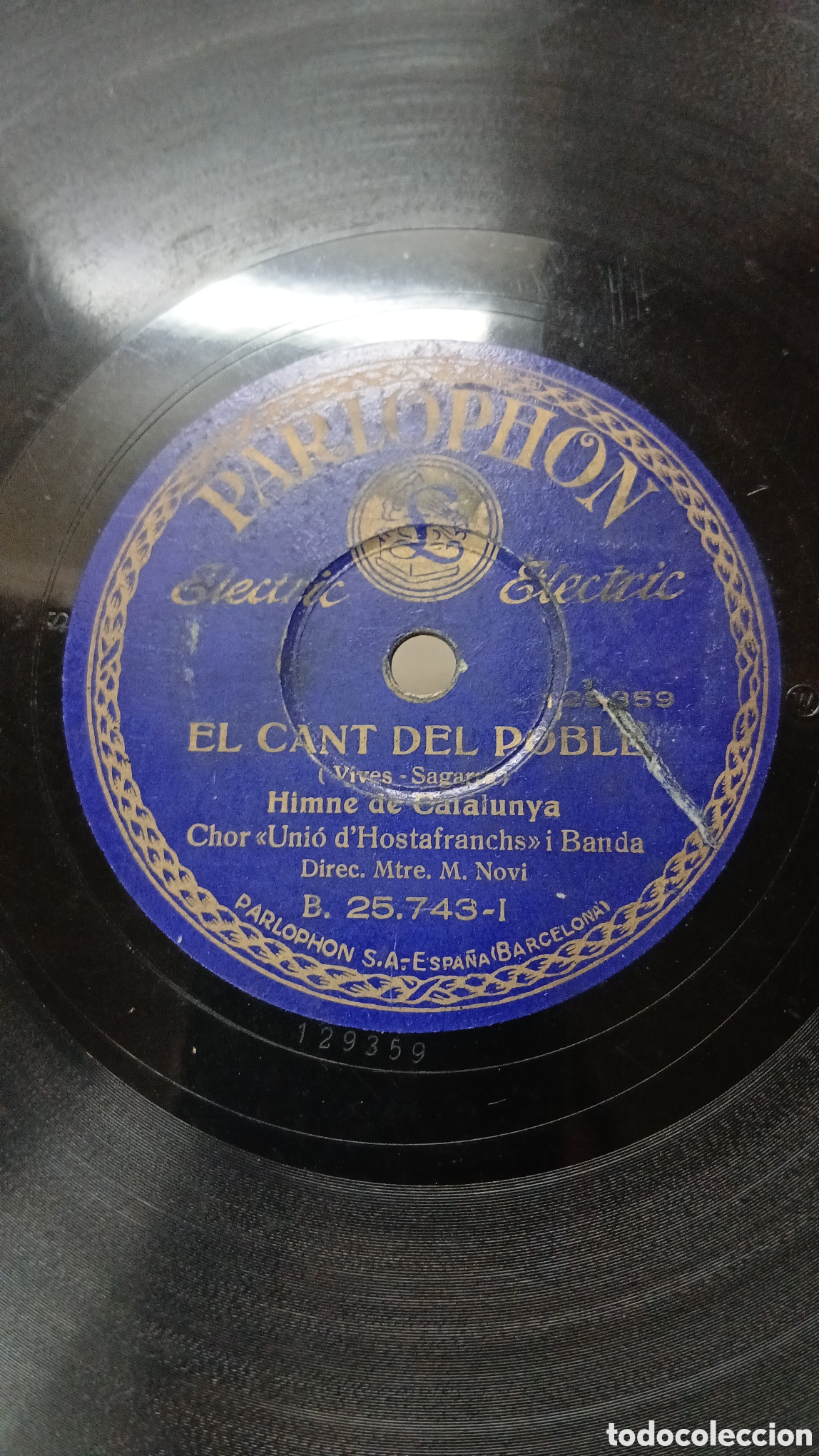 Discos de pizarra: Disco pizarra El Cant Del Poble / El segadors