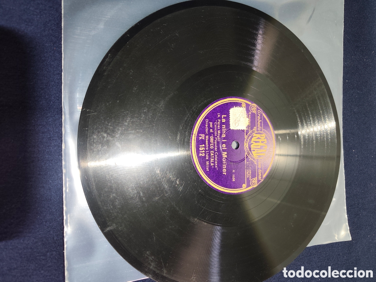 Discos de pizarra: Disco Pizarra 78 RPM Regal - Orfe&oacute; Catal&agrave; / Llu&iacute;s Millet - Can&ccedil;&oacute; de Bressol (Rareza)