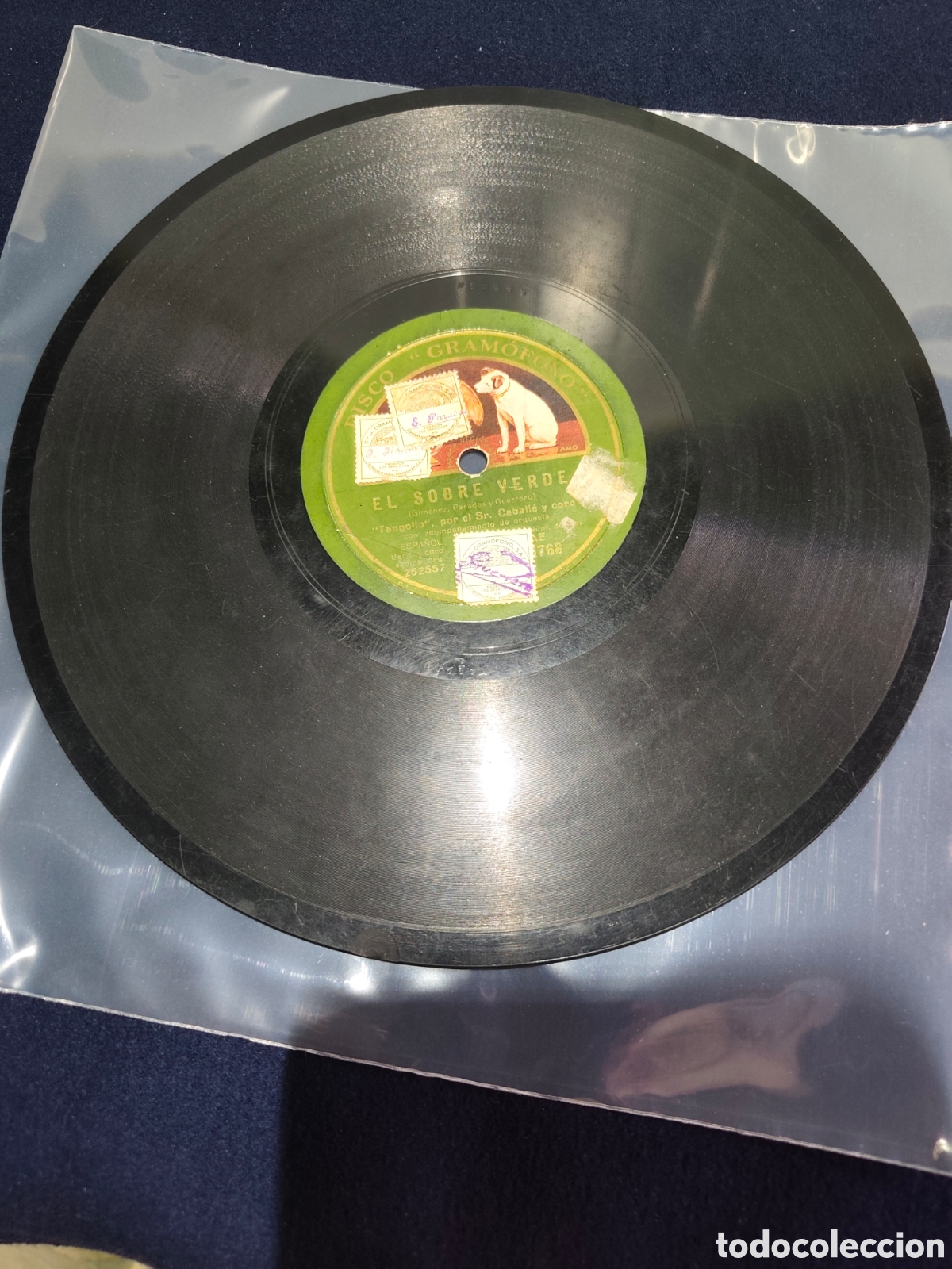 Discos de pizarra: Disco Pizarra 78 RPM La Voz de su Amo - Zarzuela El Sobre Verde (Jacinto Guerrero)