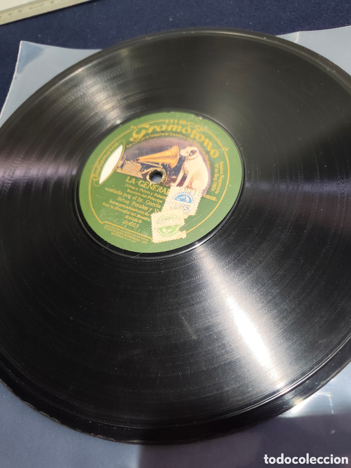 Discos de pizarra: Disco Pizarra 78 RPM La Voz de su Amo - Opereta La Generala (Amadeo Vives) - Vintage