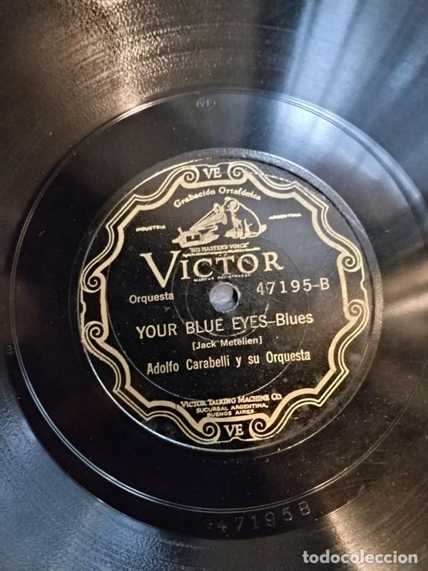 Discos de pizarra: DISCO DE PIZARRA ADOLFO CARABELLI YOUR BLUE EYES, BLUES