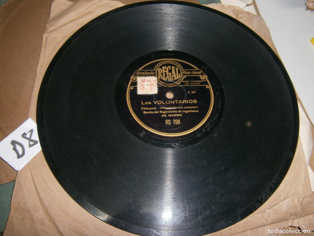 Discos de pizarra: ANTIGUO DISCO DE PIZARRA - LOS VOLUNTARIOS Y ESPA&Ntilde;A CA&Ntilde;I (BANDA REGIMIENTO DE INGENIEROS DE MADRID)