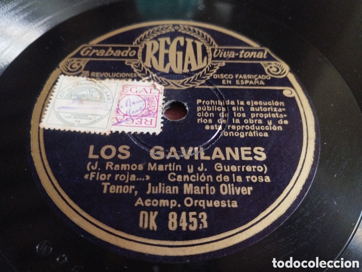 Discos para gramofone: El guitarrico/Los Gavilanes Grabado Regal