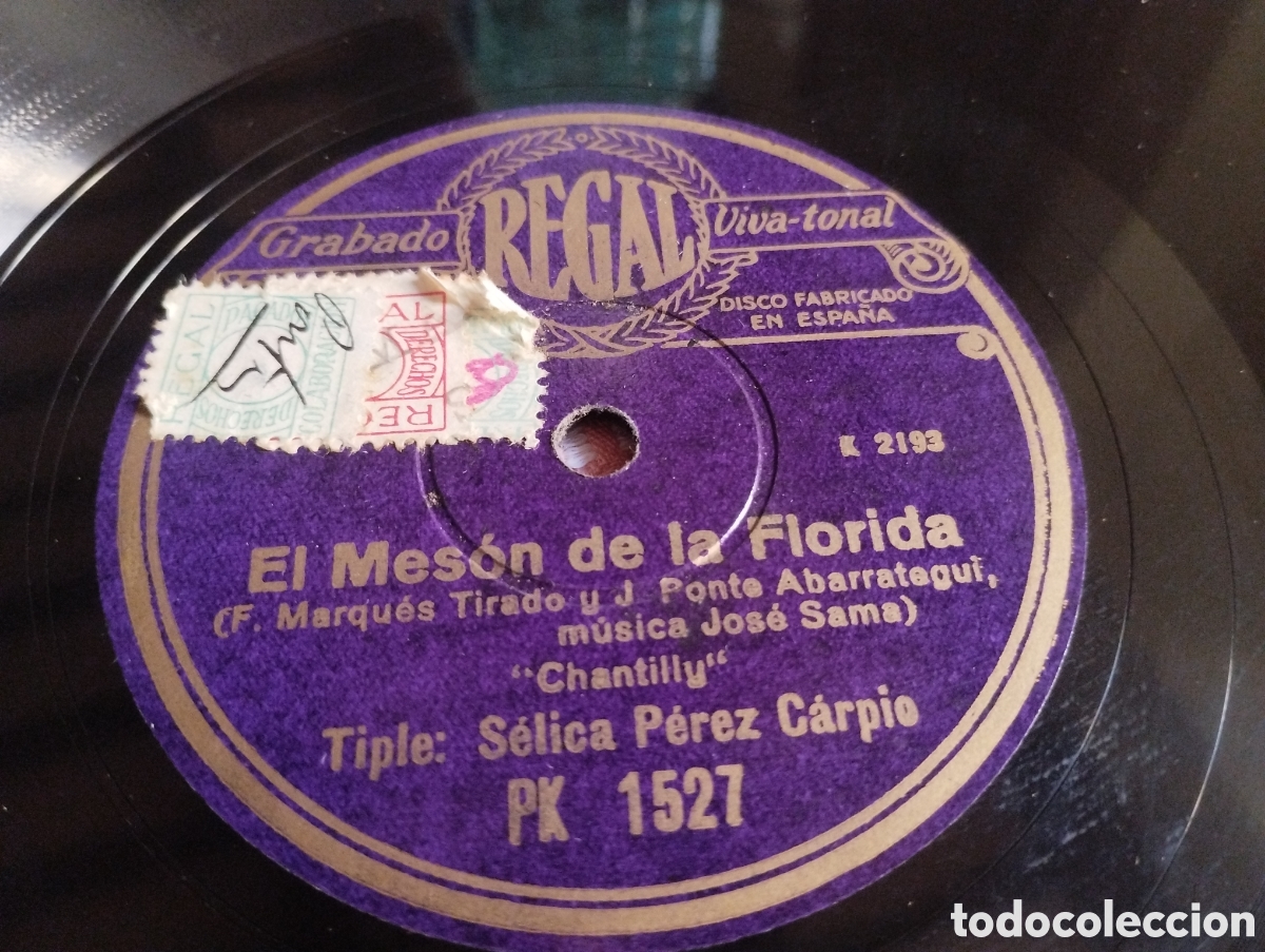 Discos para gramofone: El Perro Chico/El Mes&oacute;n de la Florida grabado Regal