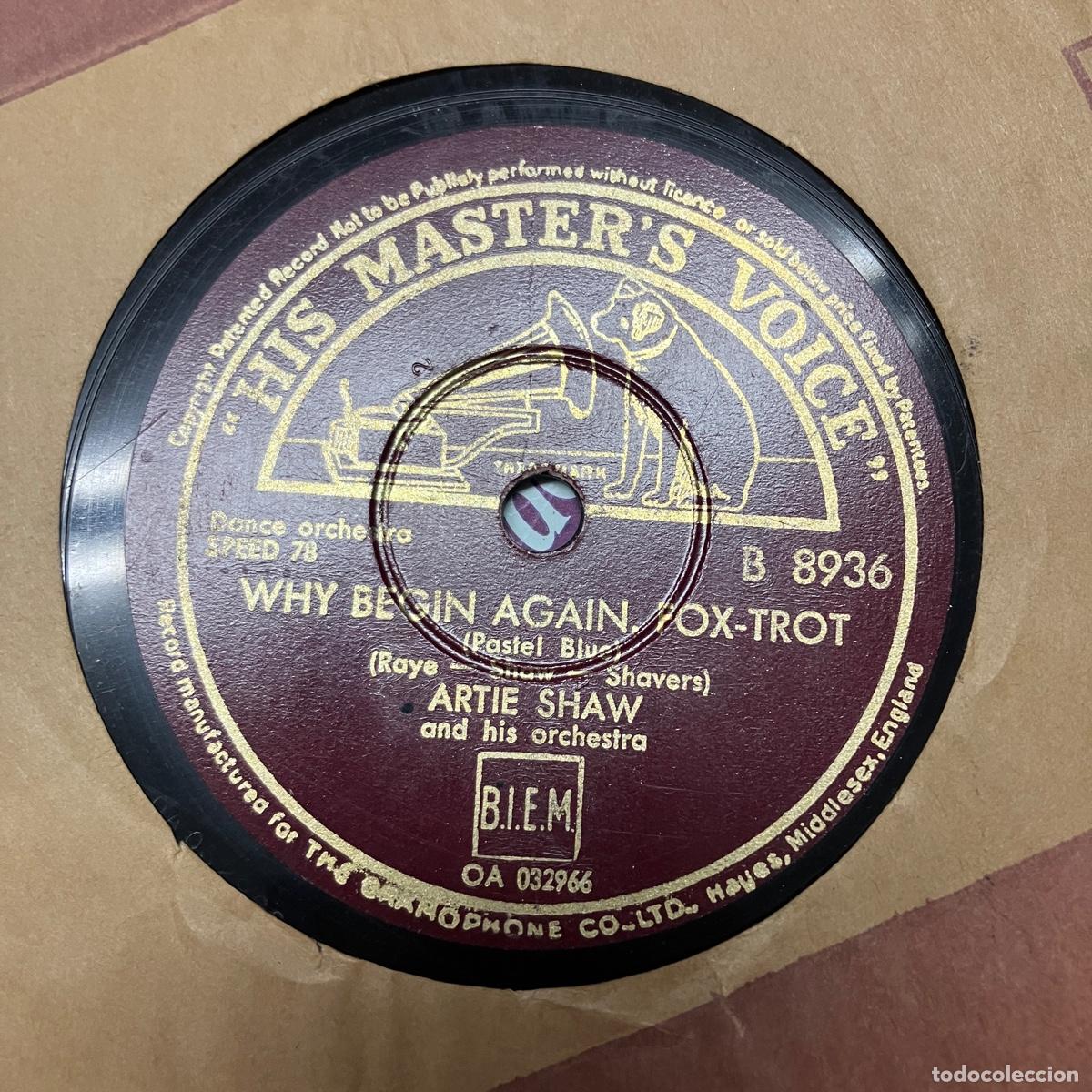 Discos de pizarra: ARTIE SHAW &ndash; LOTE 10 DISCOS PIZARRA - Foto 2