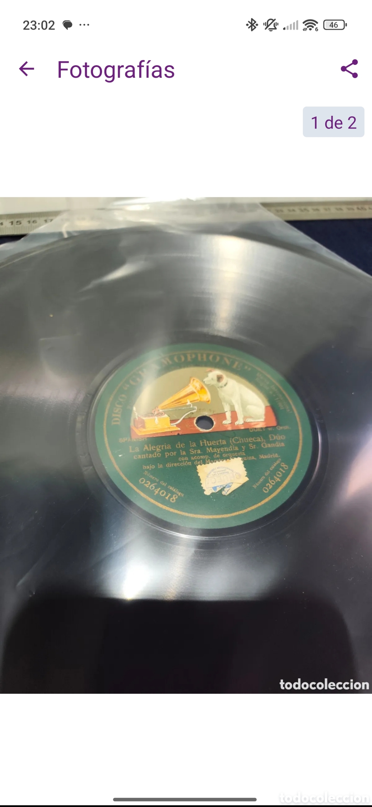 Discos de pizarra: Disco pizarra 78 rpm - Foto 2