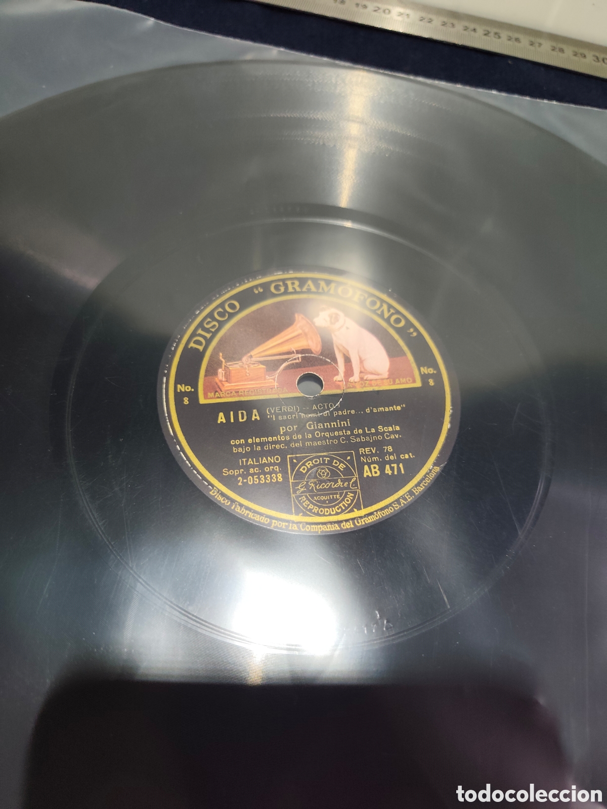Discos de pizarra: Disco pizarra 78 rpm