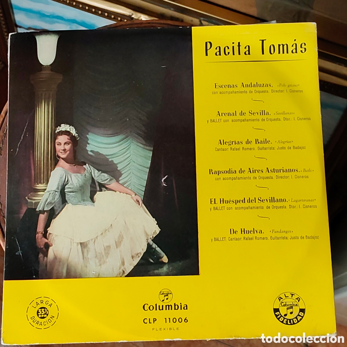 Shellac Records: Disco 33 rpm 10 pulgadas Pacita Tom&aacute;s Columbia CLP 11006 Flamenco a&ntilde;os