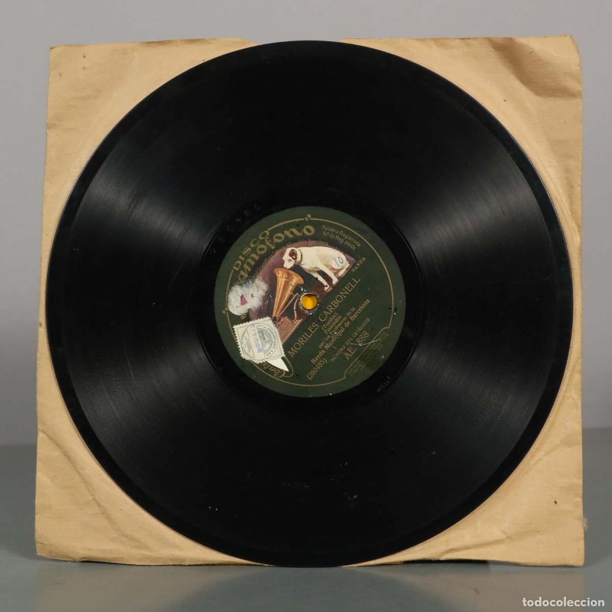 Discos de pizarra: DISCO DE PIZARRA. VILLALTA. MORILES CARBONELL. BANDA MUNICIPAL BARCELONA