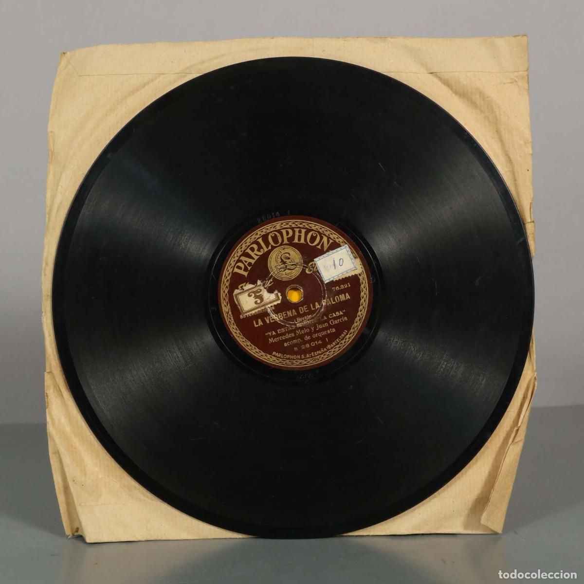 Discos de pizarra: DISCO DE PIZARRA. LA VERBENA DE LA PALOMA BRETON. MERCEDES MELO JUAN GARCIA