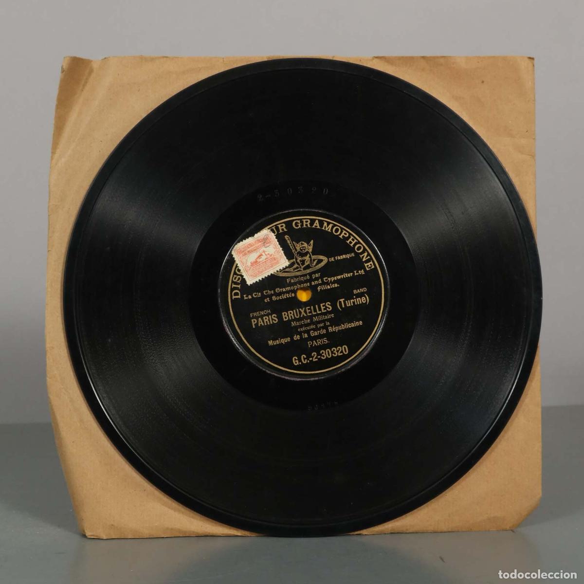 Discos de pizarra: DISCO DE PIZARRA. PARIS BRUXELLES. TURINE. MARCHE MILITAIRE. MUSIQUE DE LA GARDE REPUBLICAINE