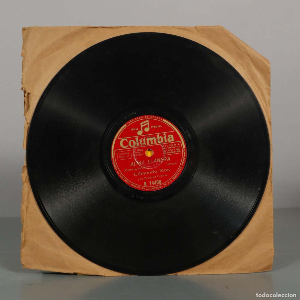 Discos de pizarra: DISCO DE PIZARRA. DUERME NEGRITA. GRENET. ALMA LLANERA. PEDRO GUTIERREZ. ROS