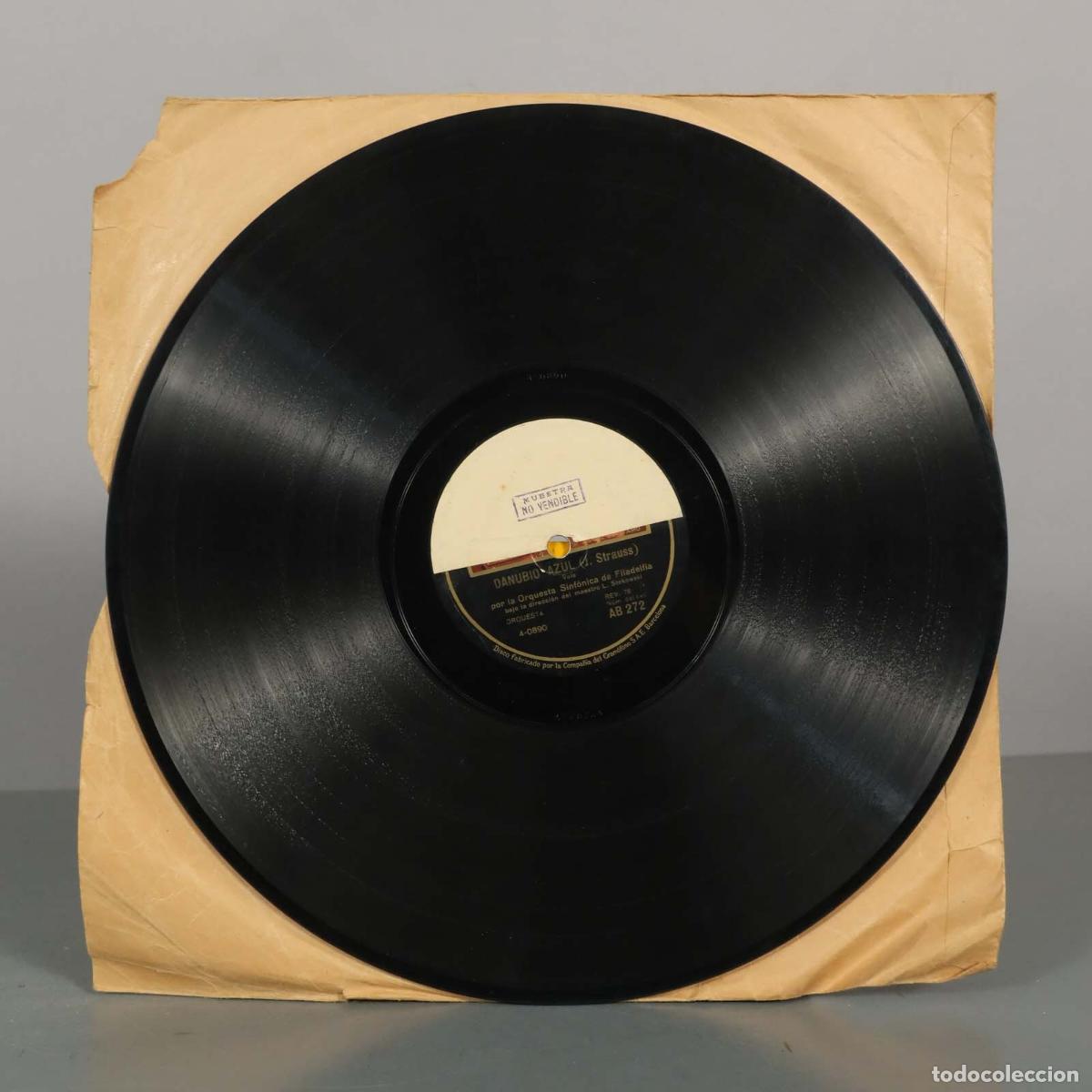 Discos de pizarra: DISCO DE PIZARRA. CUENTOS DE LOS BOSQUES DE VIENA. DANUBIO AZUL STRAUSS STOKOWSKI - Foto 1