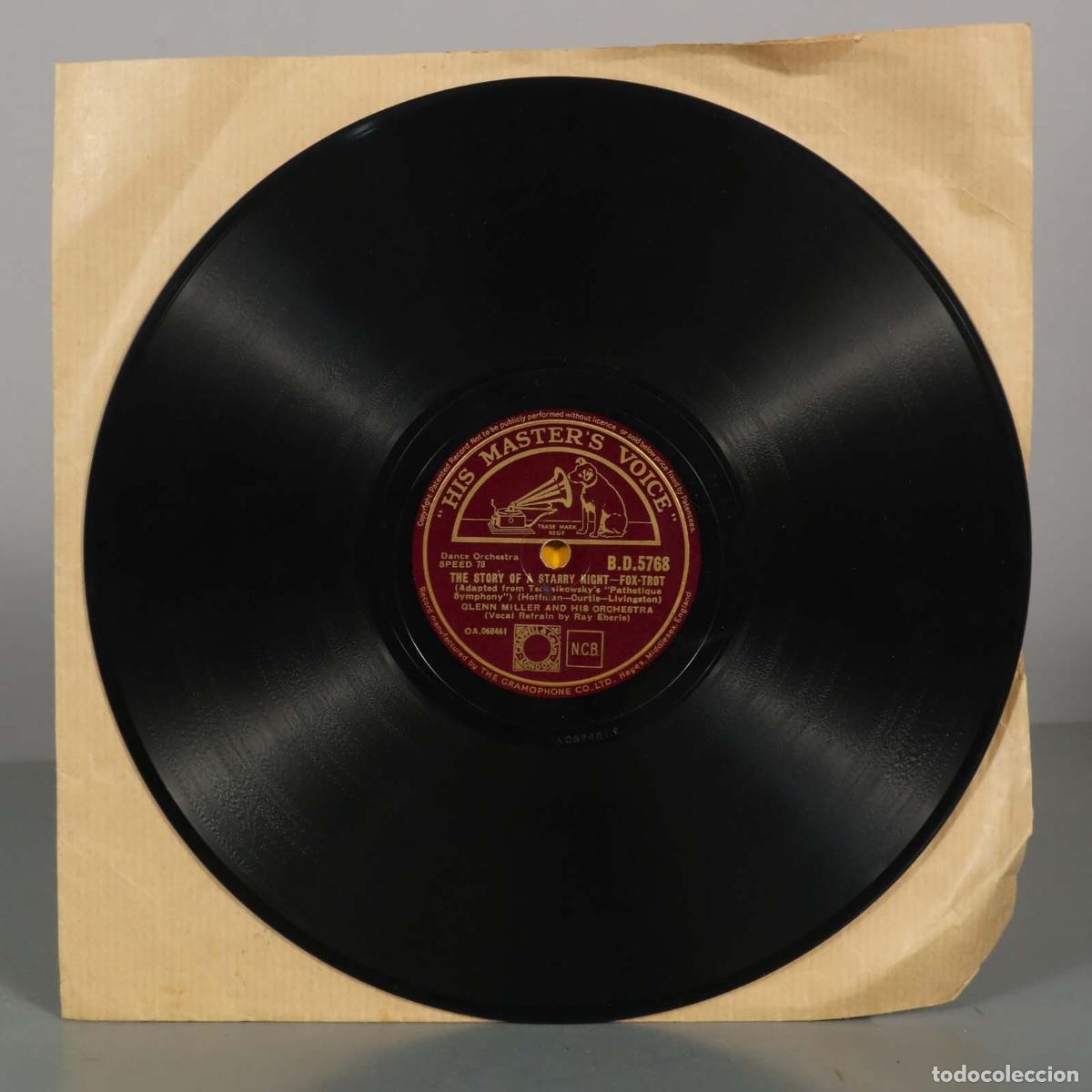 Discos de pizarra: DISCO DE PIZARRA. BEETHOVENES MOONLIGHT SONATA. THE STORY OF A STARRY NIGH FOX-TROT. GLENN MILLER