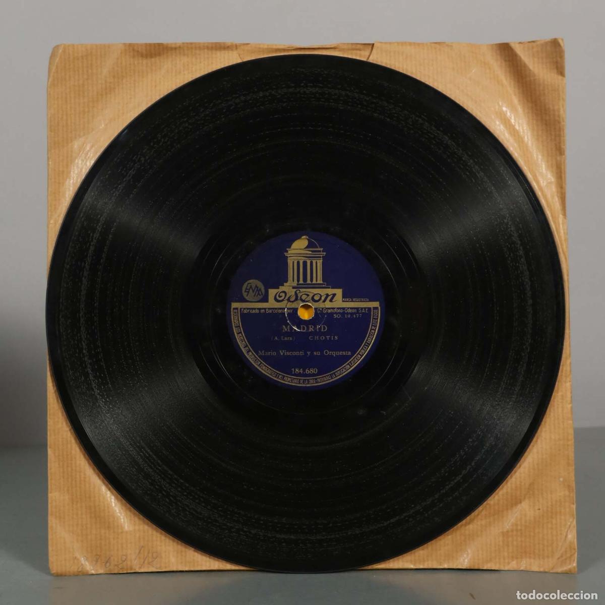 Discos de pizarra: DISCO DE PIZARRA. AY MADRILE&Ntilde;A. MARIO VISCONTI. MADRID
