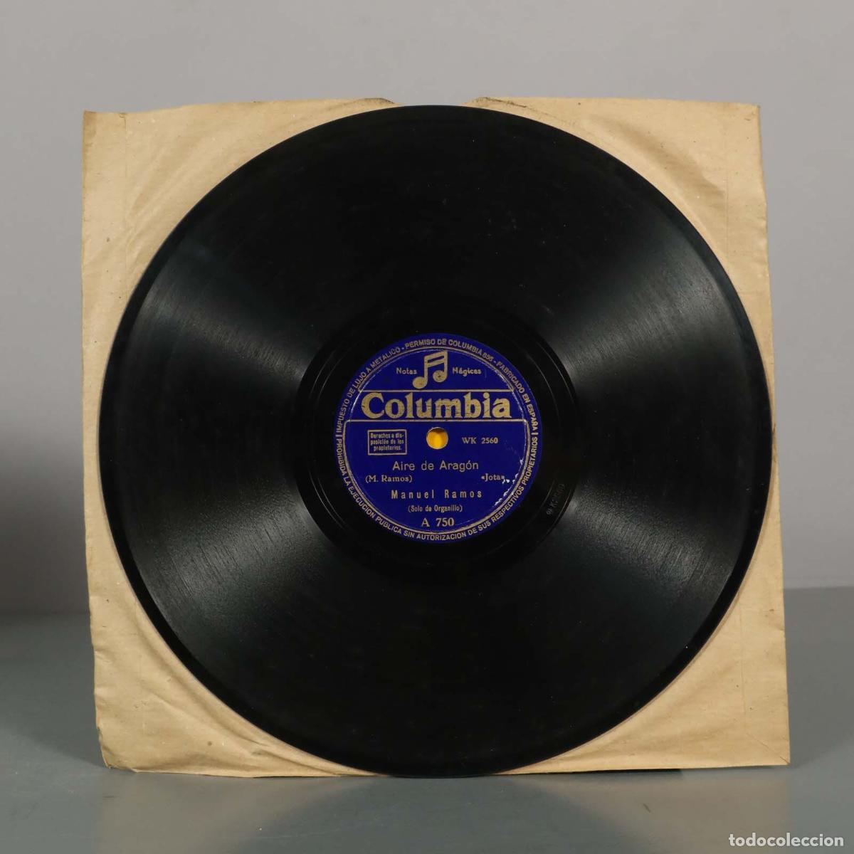 Discos de pizarra: DISCO DE PIZARRA. LA VERBENA DE LA PALOMA. BRETON. MANUEL RAMOS AIRE DE ARAGON