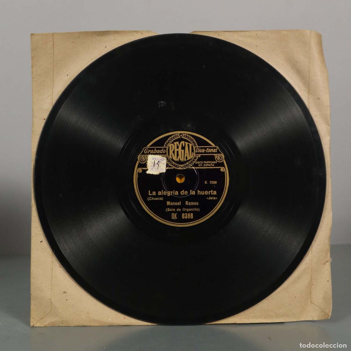 Discos de pizarra: DISCO DE PIZARRA. LOS PICAROS CELOS. LA ALEGRIA DE LA HUERTA. MANUEL RAMOS