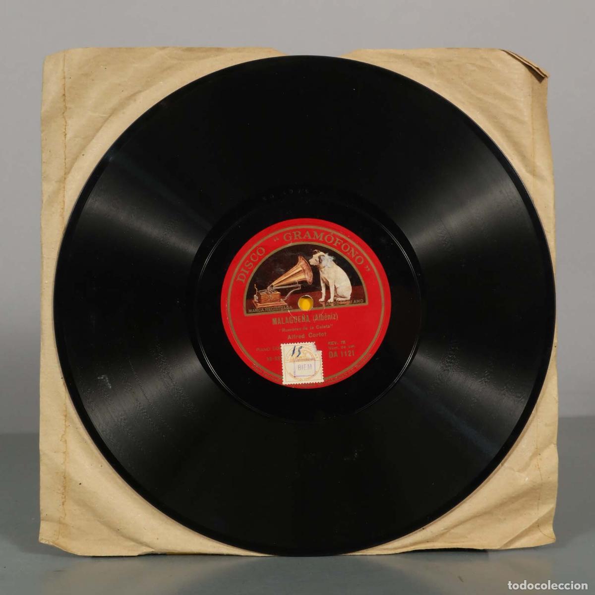 Discos de pizarra: DISCO DE PIZARRA. SEGUIDILLAS. ALBENIZ MALAGUE&Ntilde;A. ALFRED CORTOT