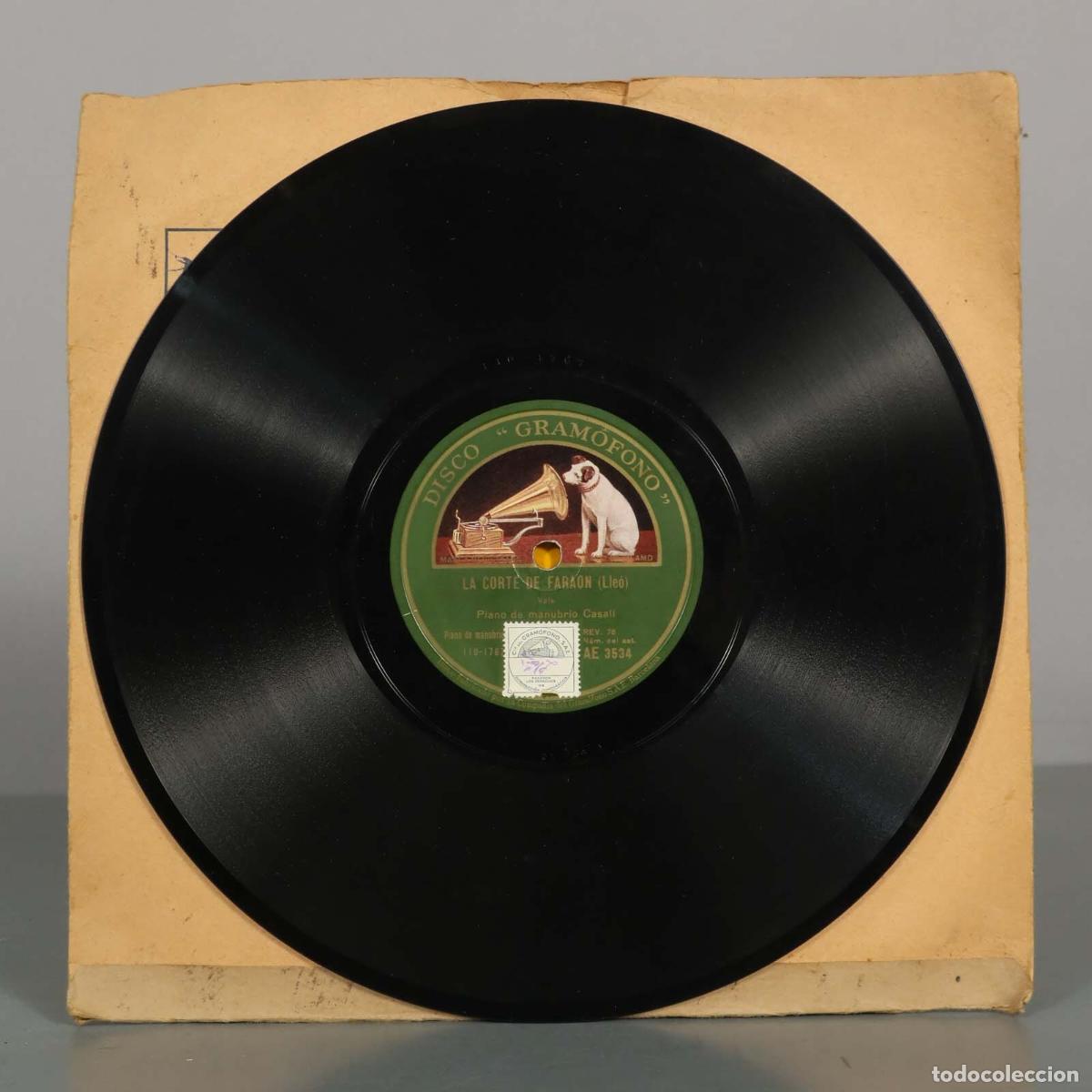 Discos de pizarra: DISCO DE PIZARRA. LA GIRALADA. JUARRANZ. LA CORTE DEL FARAON. PIANO DE MANUBRIO CASALI