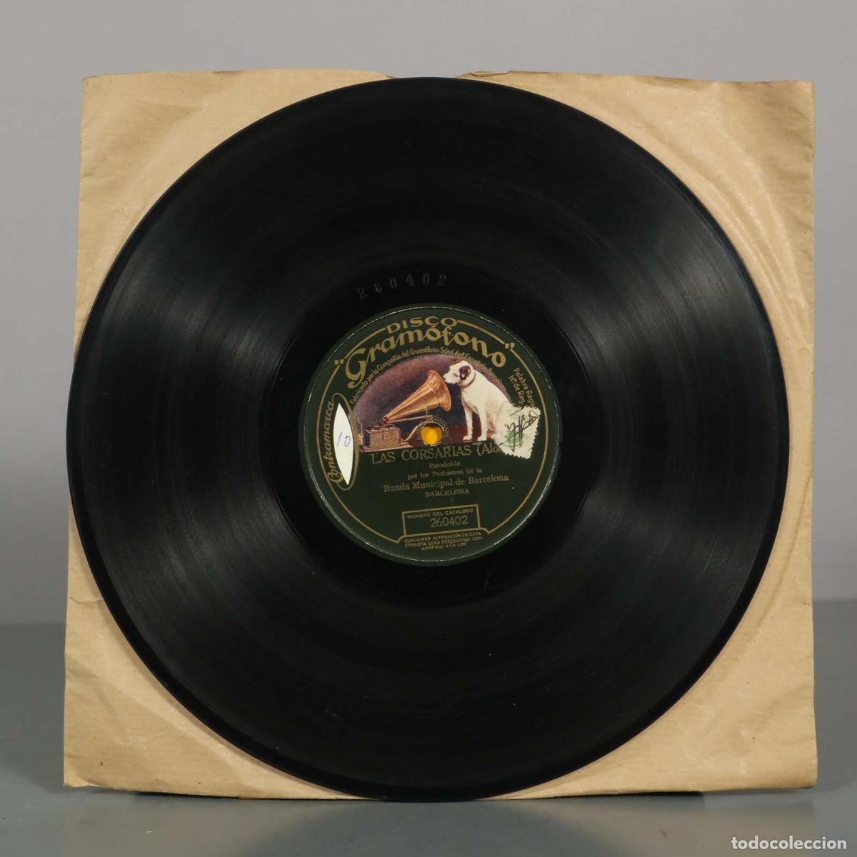 Discos de pizarra: DISCO DE PIZARRA. EL PAJARO AZUL. FADO. LAS CORSARIAS PASODOBLE. BANDA MUNICIPAL BARCELONA.