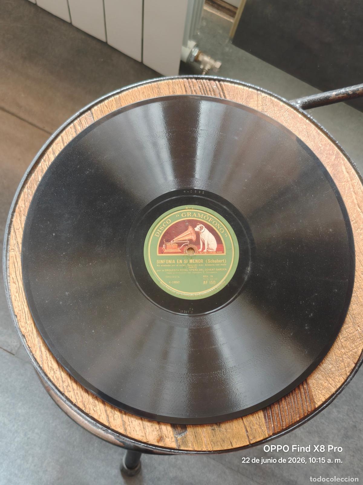 Discos de pizarra: Disco pizarra Sinfonia Inacabada Schubert - Orq. Covent Garden Goossens