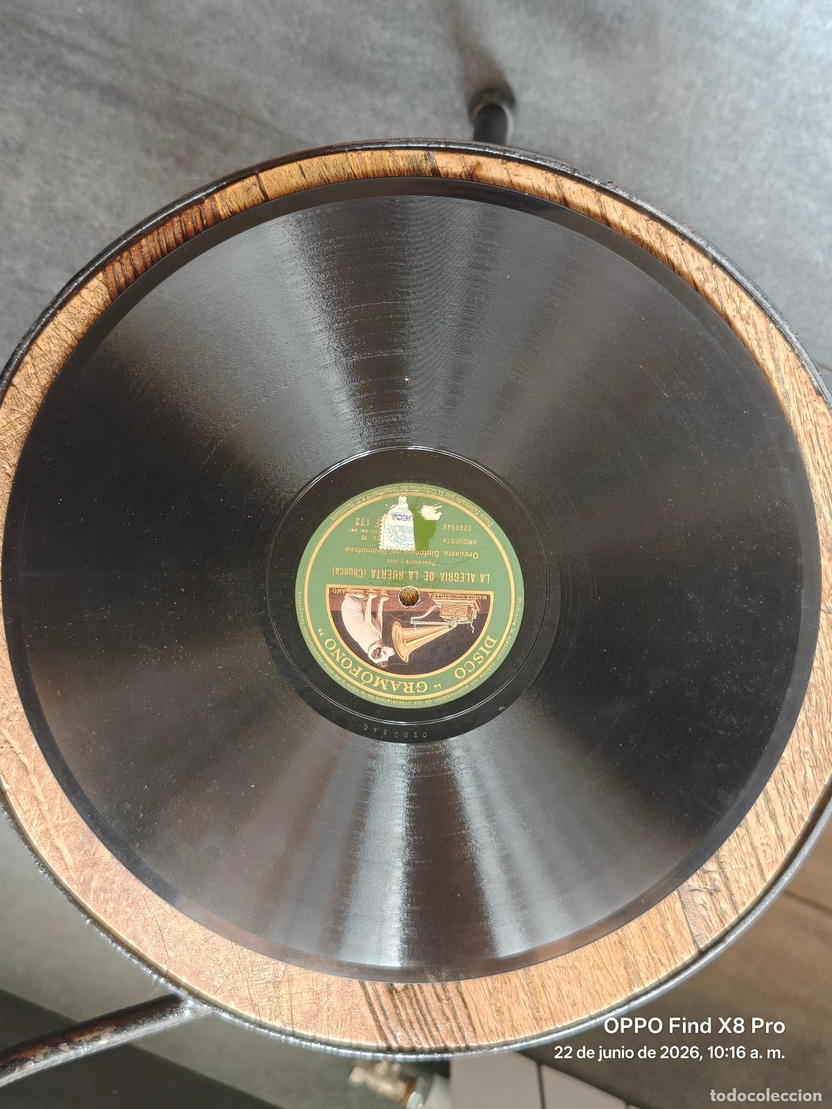 Discos de pizarra: Disco pizarra La Alegria de la Huerta / Bohemios - Orq. Sinfonica Gramofono