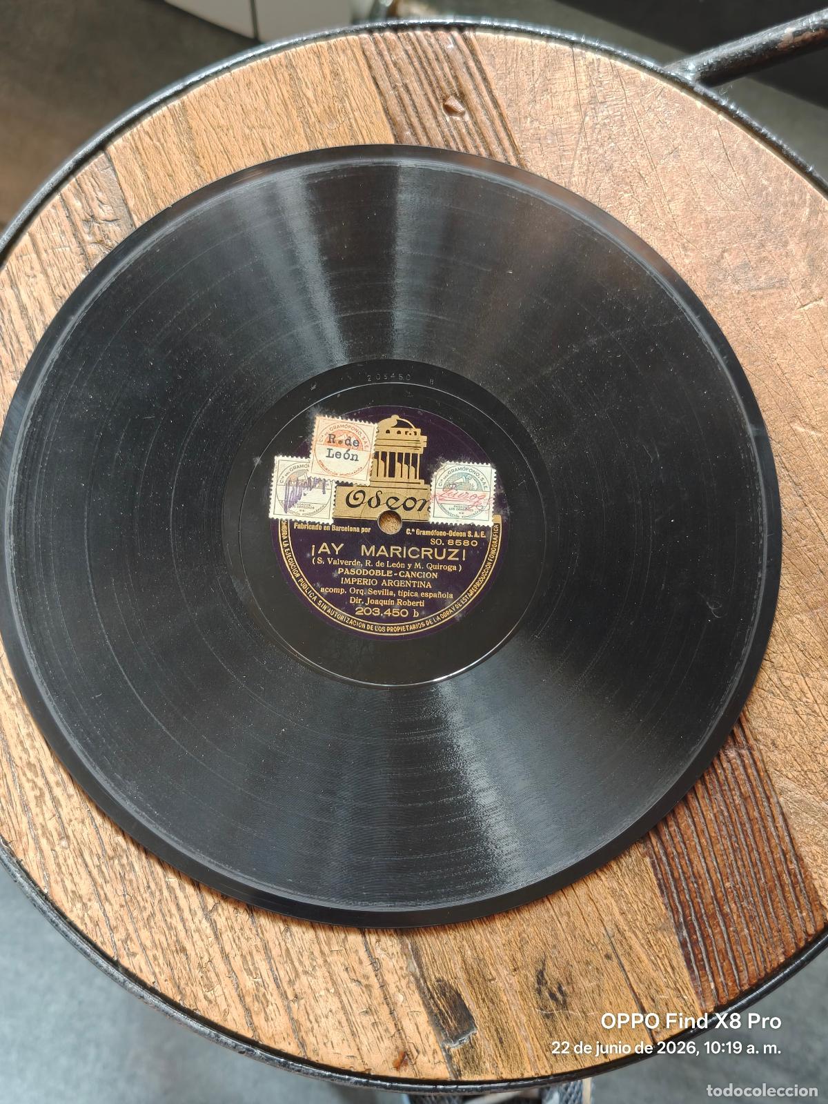 Schellackplatten: Disco pizarra Maria Magdalena / Ay Maricruz - Imperio Argentina