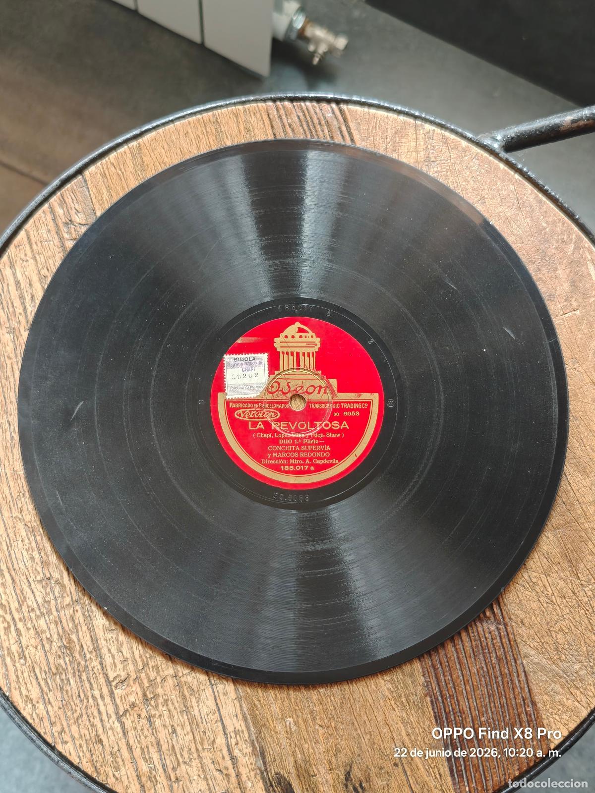 Discos de pizarra: Disco pizarra La Revoltosa Duo 1a y 2a parte - Supervia y Marcos Redondo