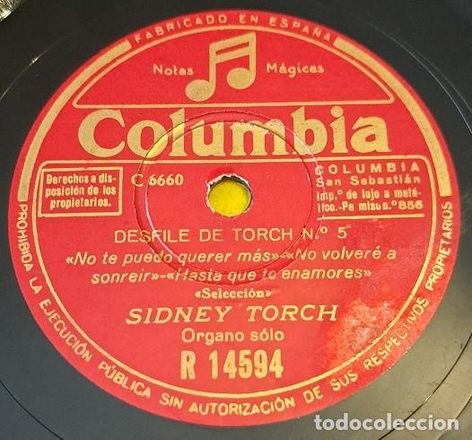 Discos de pizarra: Disco Pizarra 78rpm 10&rdquo;. Columbia R 14594. Sidney Torch (Organo solo). Desfile de Torch n&ordm; 5