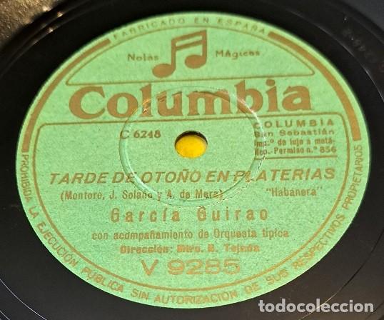 Dischi in gommalacca: Pizarra 78rpm 10&rdquo;.Columbia V9285. Garcia Guirao con Orqta. Tipica- Madre/Tarde de oto&ntilde;o en Platerias