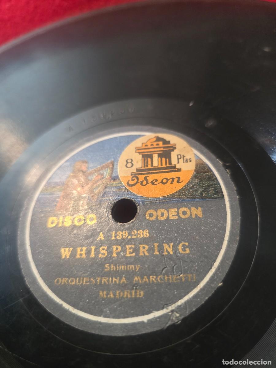 Dischi in gommalacca: DISCO DE PIZARRA : WHISPERING ; EL PRINCIPE CARNAVAL. ORQUESTRINA MARCHETTI MADRID.