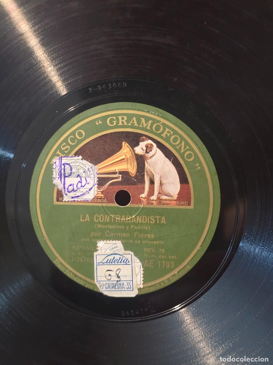 Dischi in gommalacca: DISCO DE PIZARRA : LA CONTRABANDISTA, ROSARIO GRANADINA. POR CARMEN FLORES.