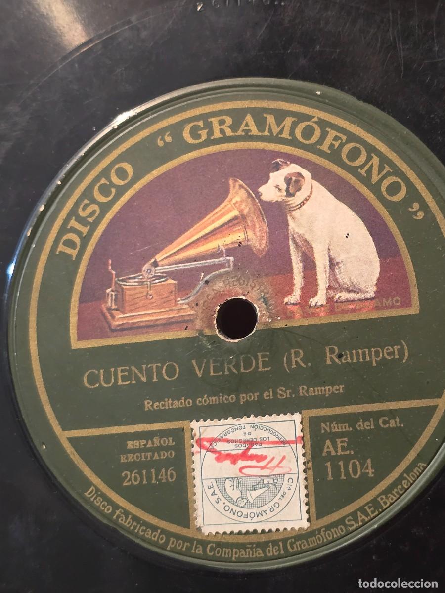 Discos para gramofone: DISCO DE PIZARRA : UNA EQUIVOCACION (D.VILLIAN), CUENTO VERDE (R.RAMPER).