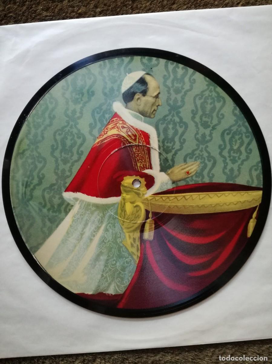Discos de pizarra: PICTURE DISC DE PIZARRA DEDICADO A EL PAPA PIO XII FRANCIA - ANNO 1950 SANCTO - RARO - ROMA -PIZARRA