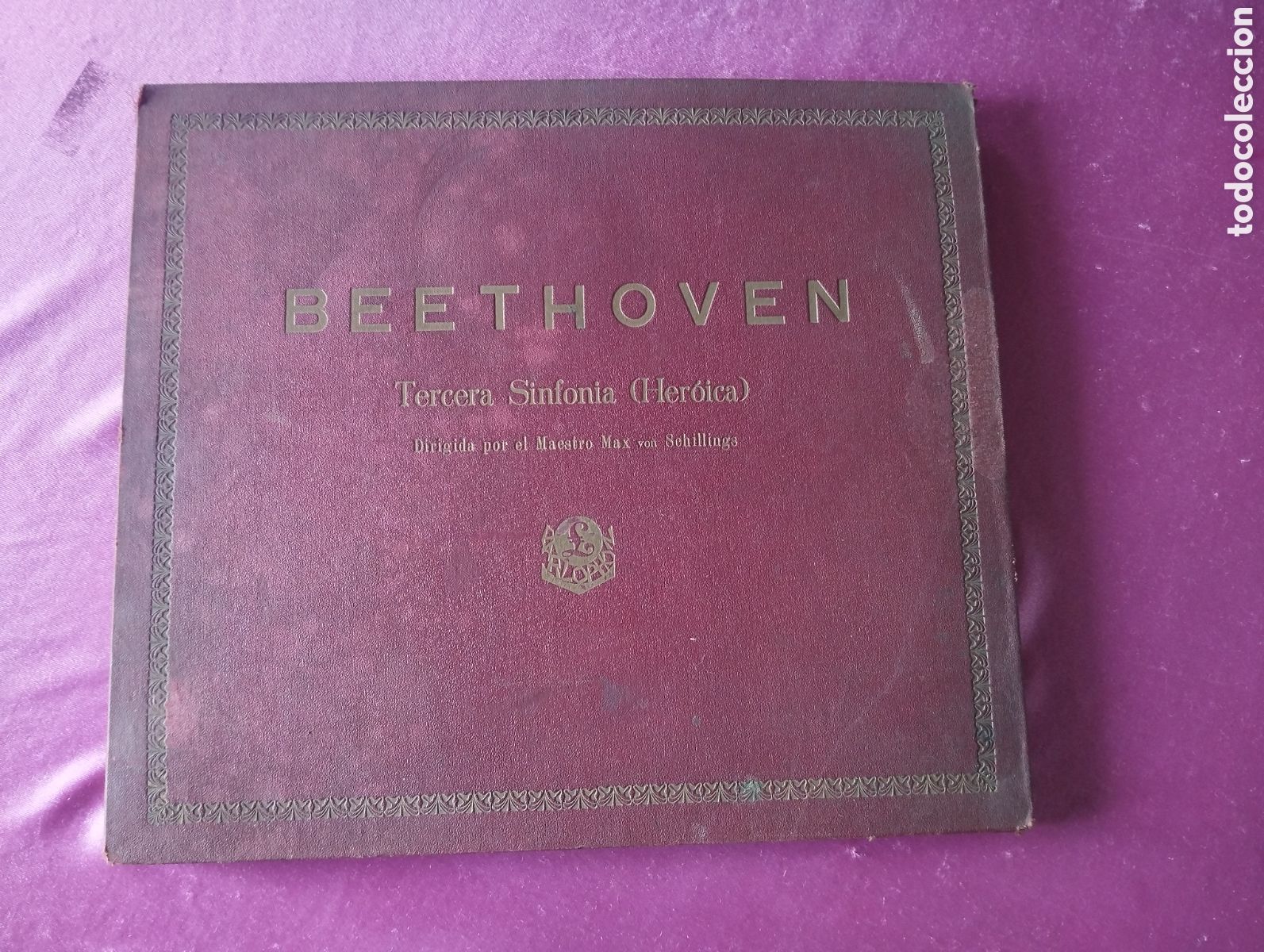 Schellackplatten: BEETHOVEN TERCERA SINFONIA COMPLETA 6 DISCOS DE PIZARRA. CAR 1 7