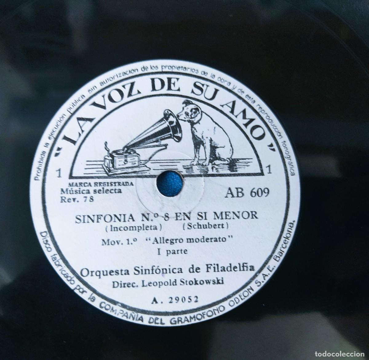 Discos de pizarra: DISCO DE PIZARRA SINFONIA N&ordm; 8 EN SI MENOR LA VOZ DE SU AMO