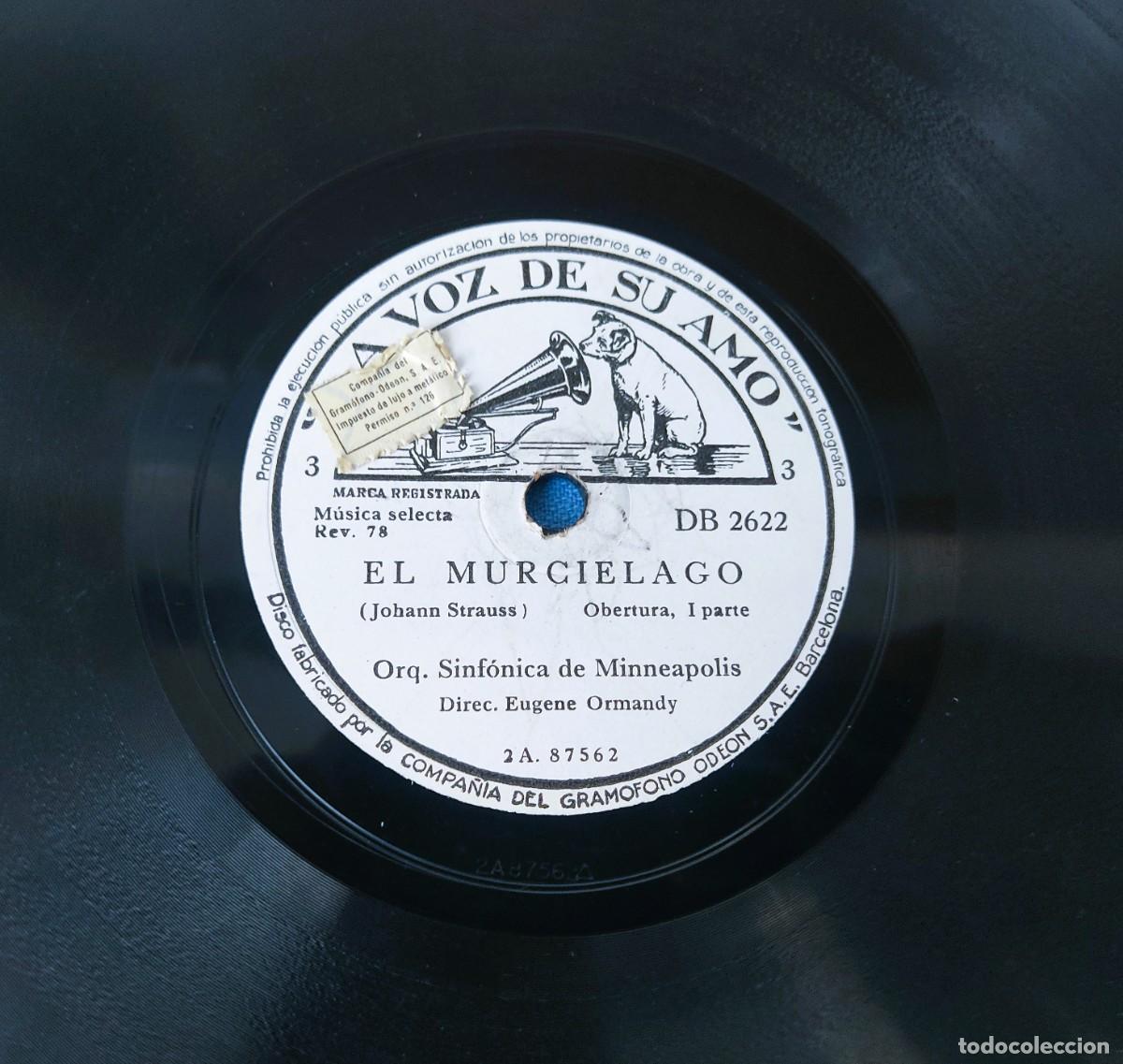 Discos de pizarra: DISCO DE PIZARRA EL MURCIELAGO LA VOZ DE SU AMO