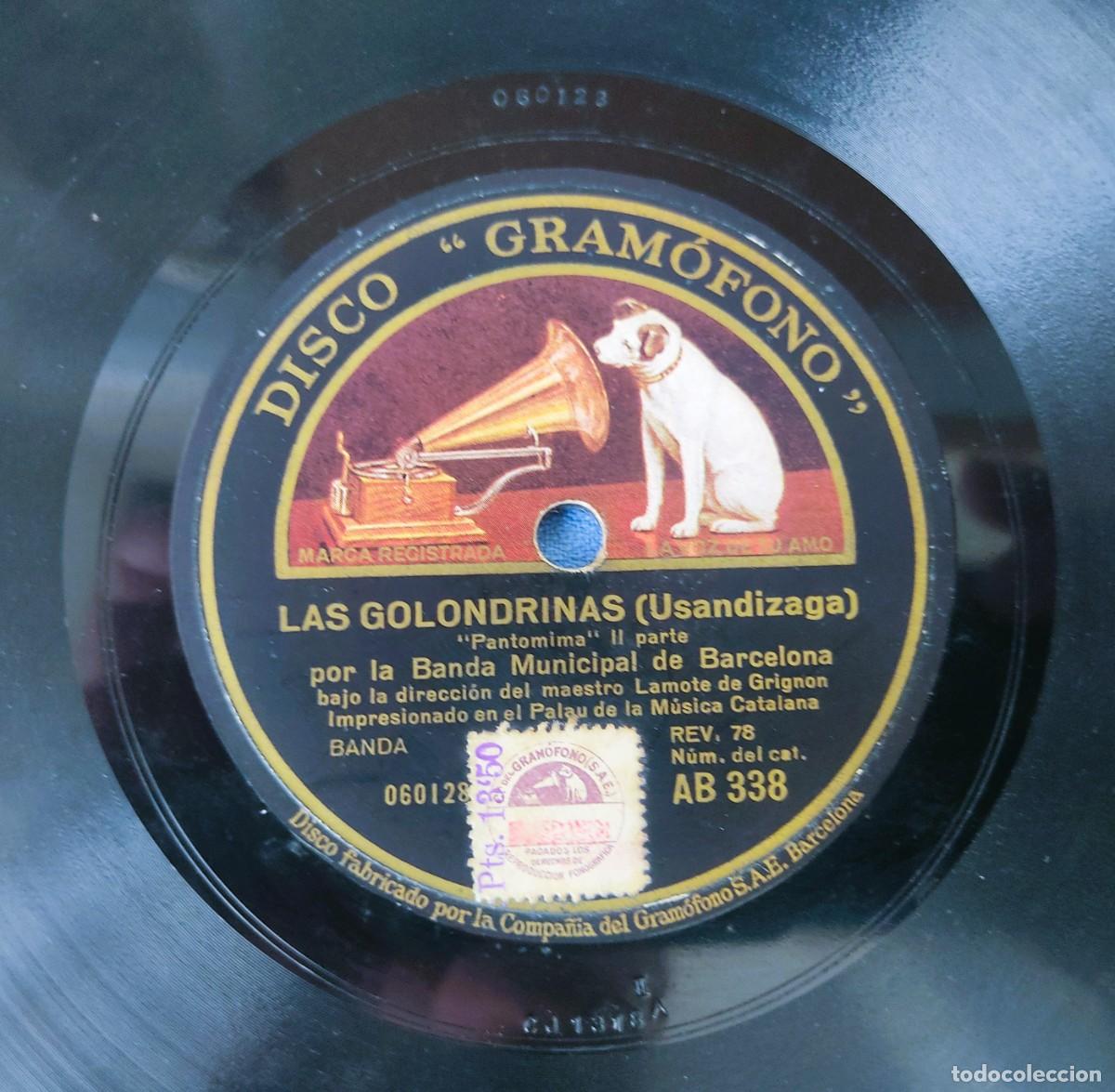 Discos de pizarra: DISCO DE PIZARRA LAS GOLONDRINAS LA VOZ DE SU AMO