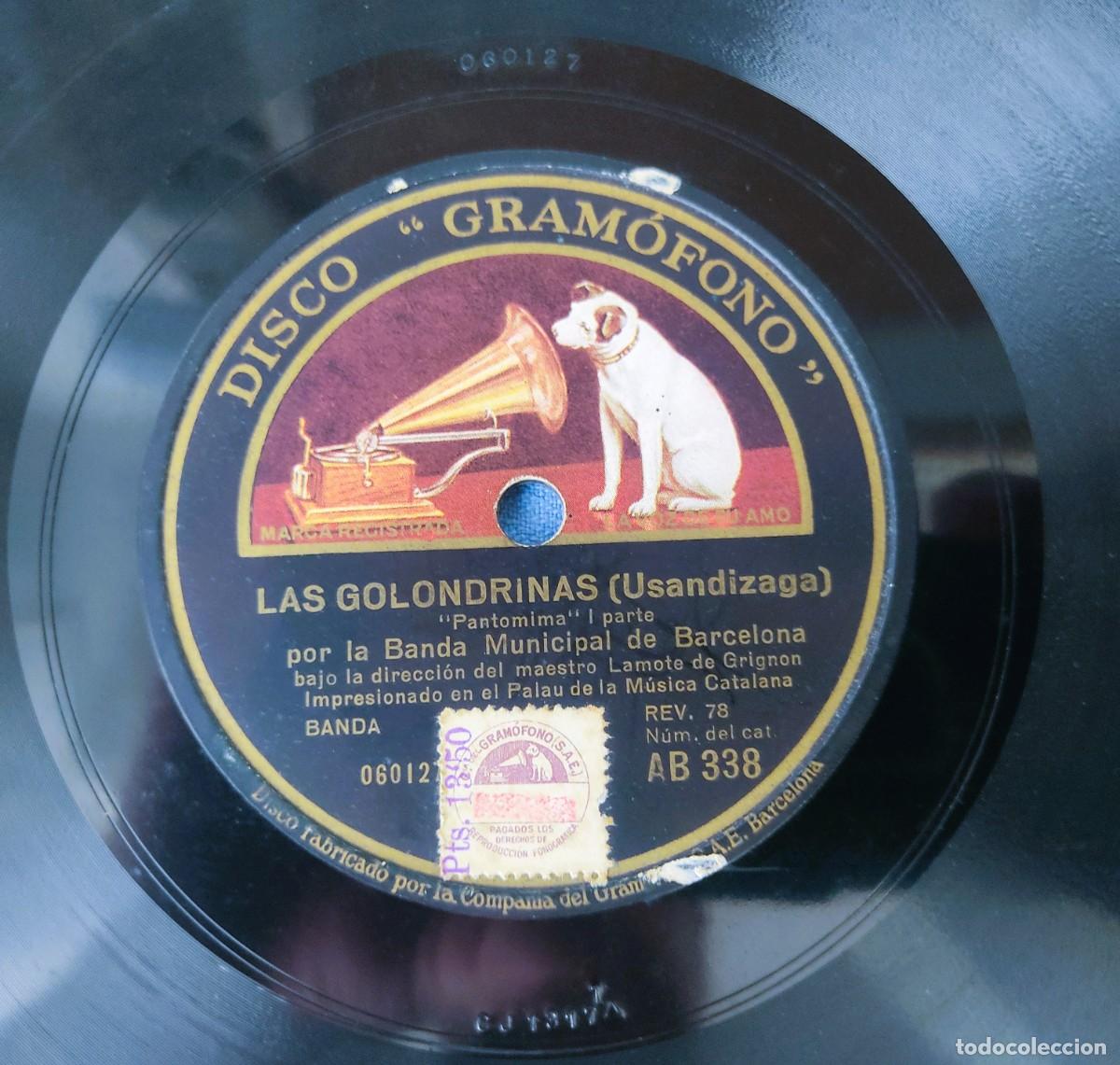 Discos de pizarra: DISCO DE PIZARRA LAS GOLONDRINAS LA VOZ DE SU AMO - Foto 3