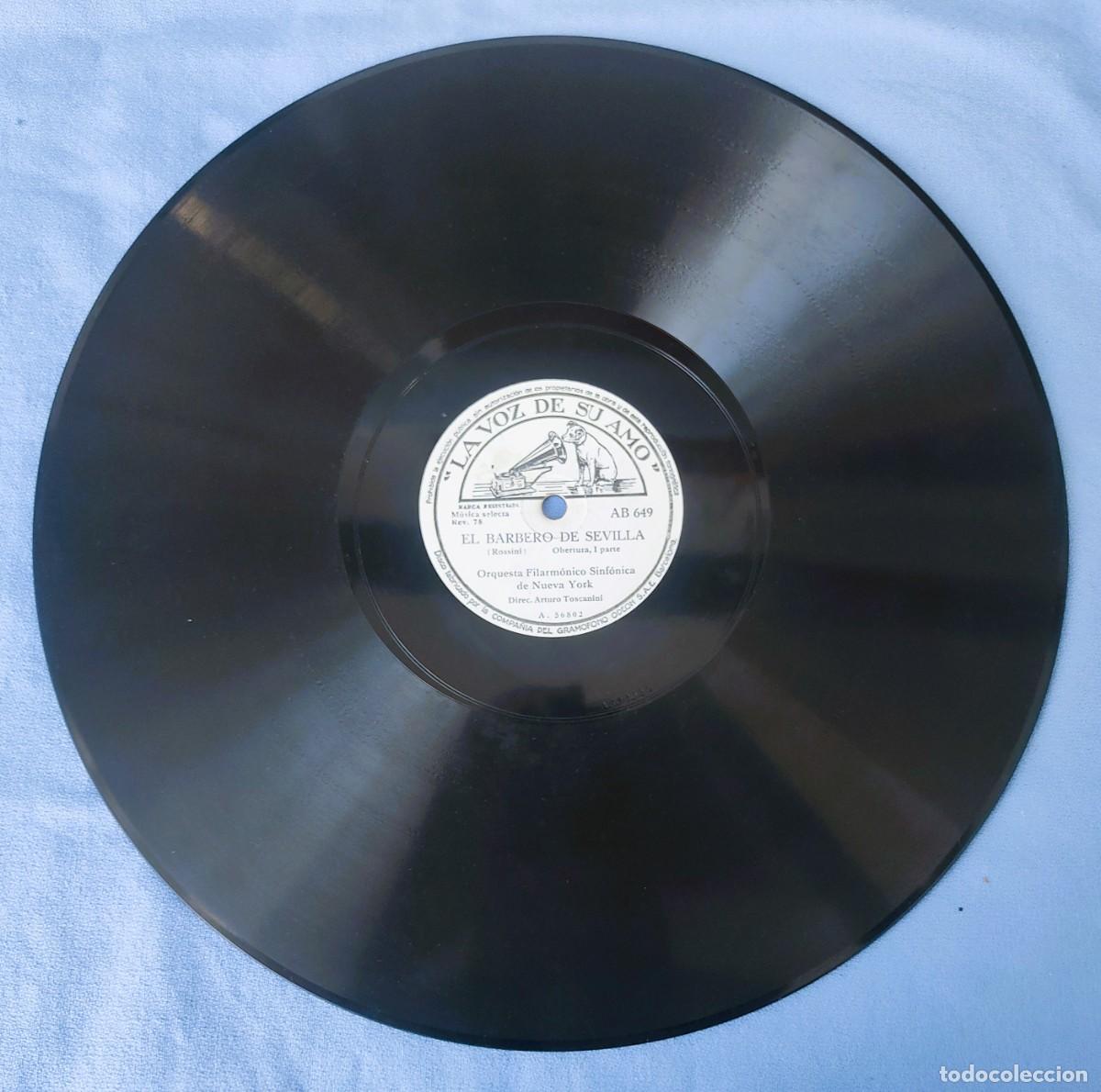 Discos de pizarra: DISCO DE PIZARRA EL BARBERO DE SEVILLA LA VOZ DE SU AMO - Foto 2