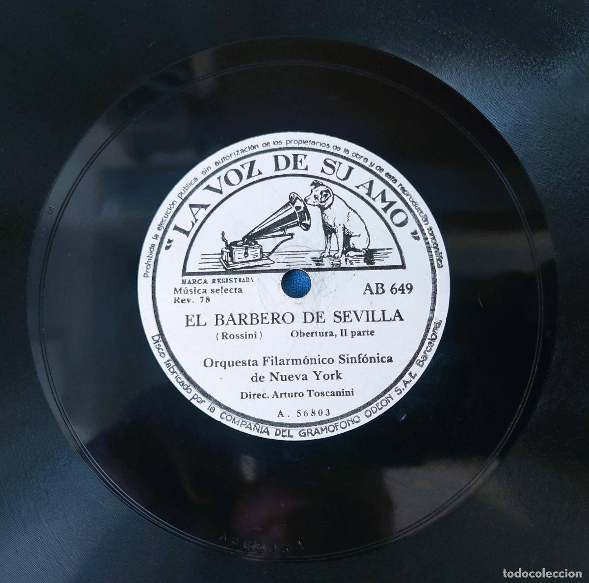Discos de pizarra: DISCO DE PIZARRA EL BARBERO DE SEVILLA LA VOZ DE SU AMO - Foto 3