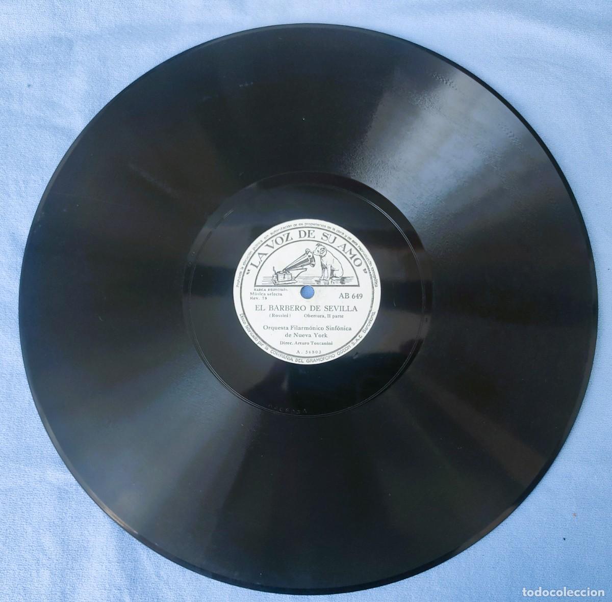 Discos de pizarra: DISCO DE PIZARRA EL BARBERO DE SEVILLA LA VOZ DE SU AMO - Foto 4