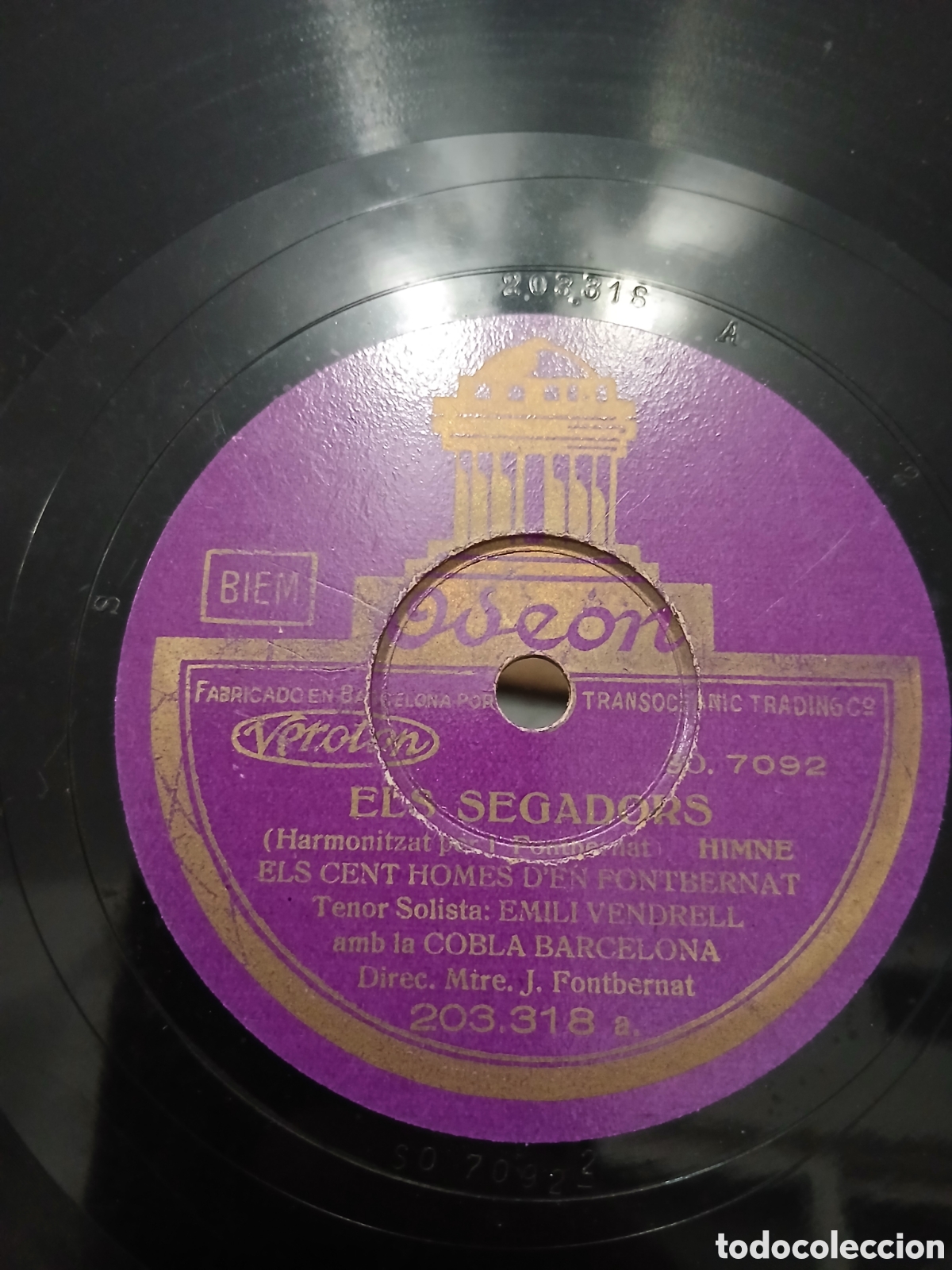 Discos de pizarra: Disco Els Segador Emili Vendrell