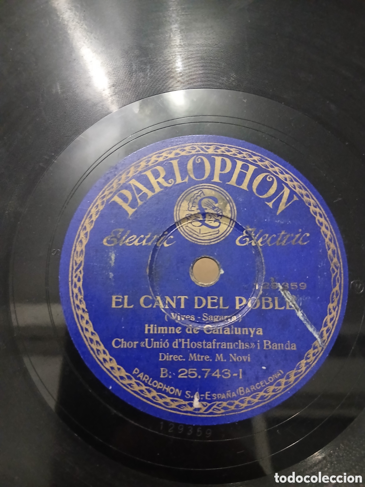 Discos de pizarra: Disco Himnode Catalunya EL CANT DEL POBLE y ELS SEGADORS