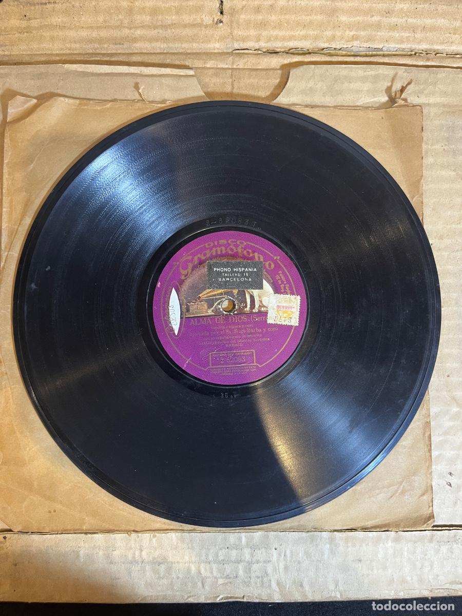 Shellac Records: Disco de pizarra Gram&oacute;fono 78 rpm Alma de Dios / El Barbero de Hierro Luisa Vela Zarzuela Maestro Se