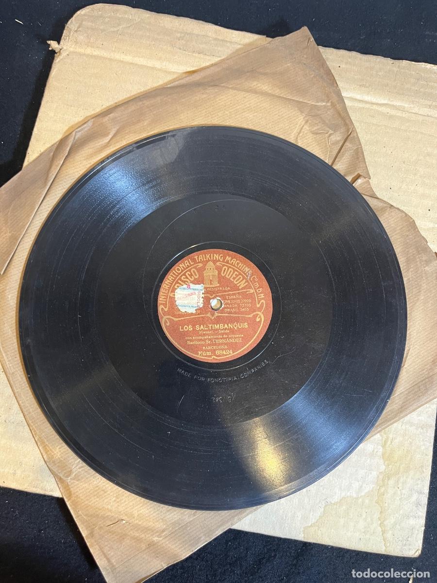 Schellackplatten: Disco de pizarra Odeon 78 RPM Los Saltimbanquis &ndash; Bar&iacute;tono Sr. Fern&aacute;ndez &ndash; Barcelona &ndash; N&ordm; 68424