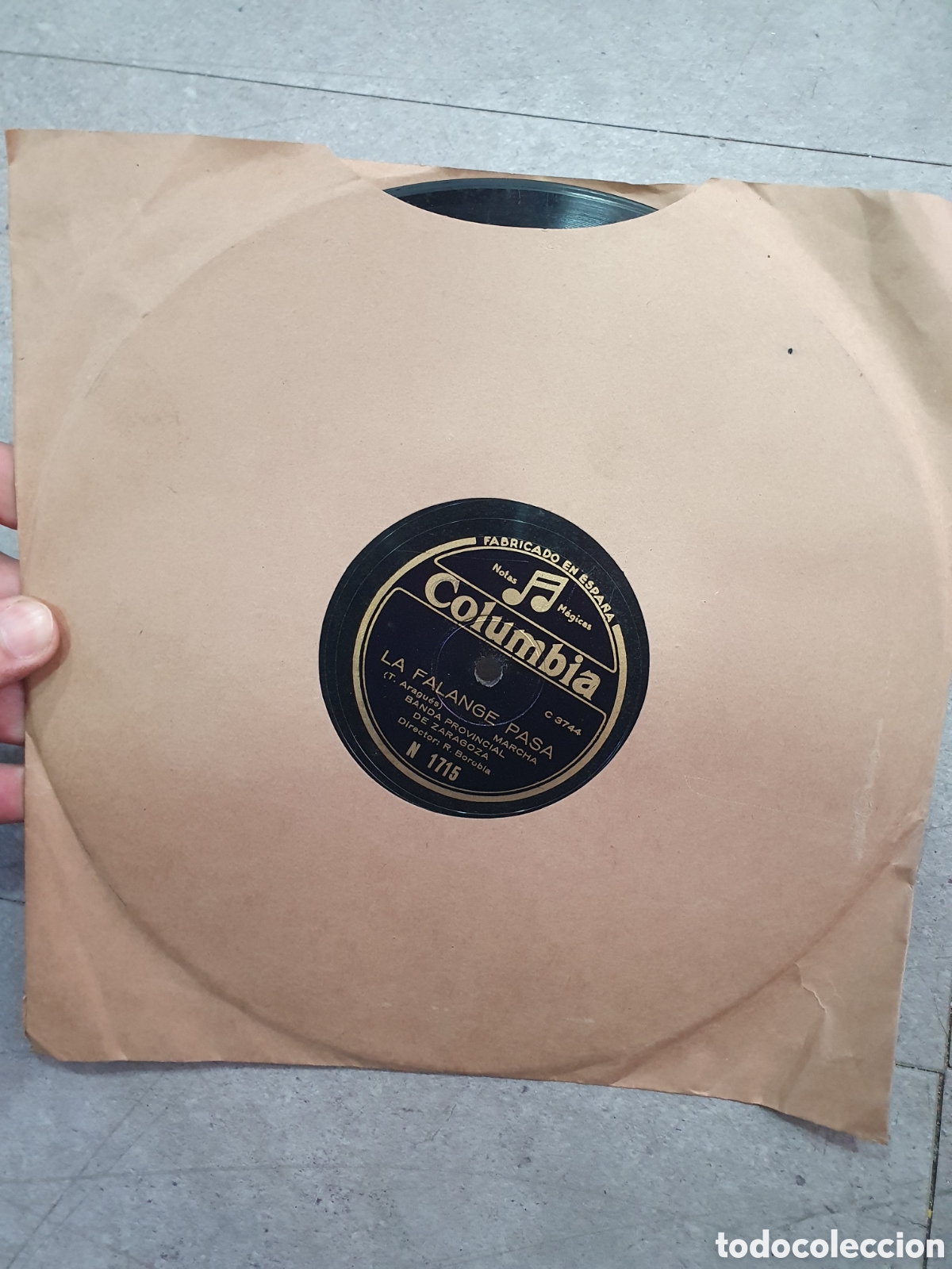 Schellackplatten: Disco de pizarra. La Falange pasa.