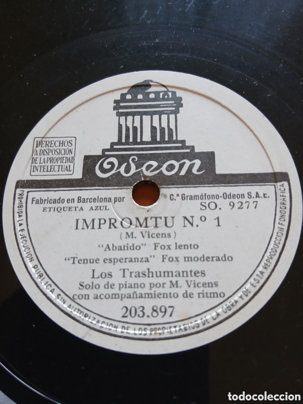 Discos de pizarra: LOS TRASHUMANTES - FRIVOLIDAD - IMPROMTU NUMERO UNO