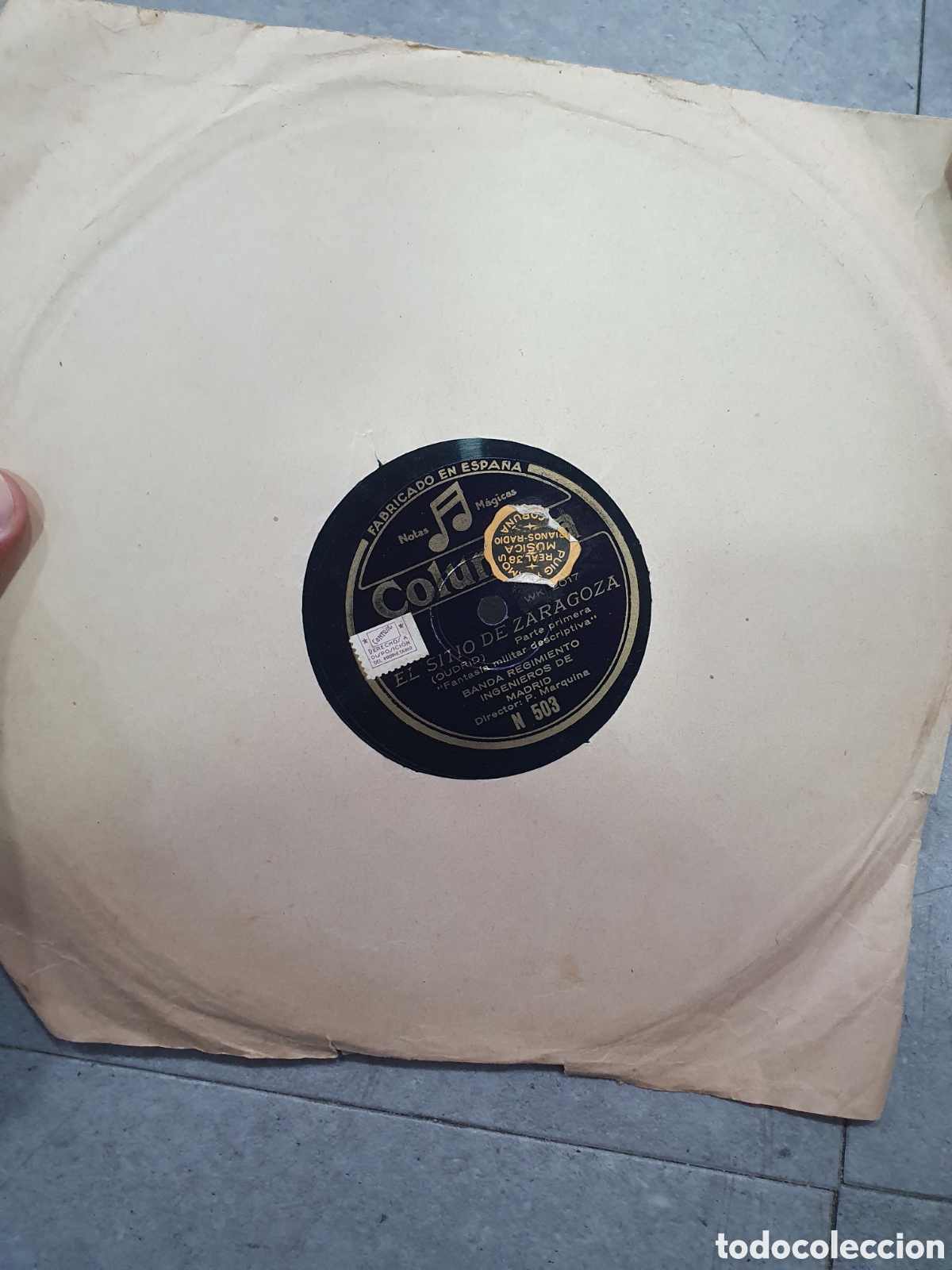 Schellackplatten: El Sitio de Zaragoza. Disco de pizarra.