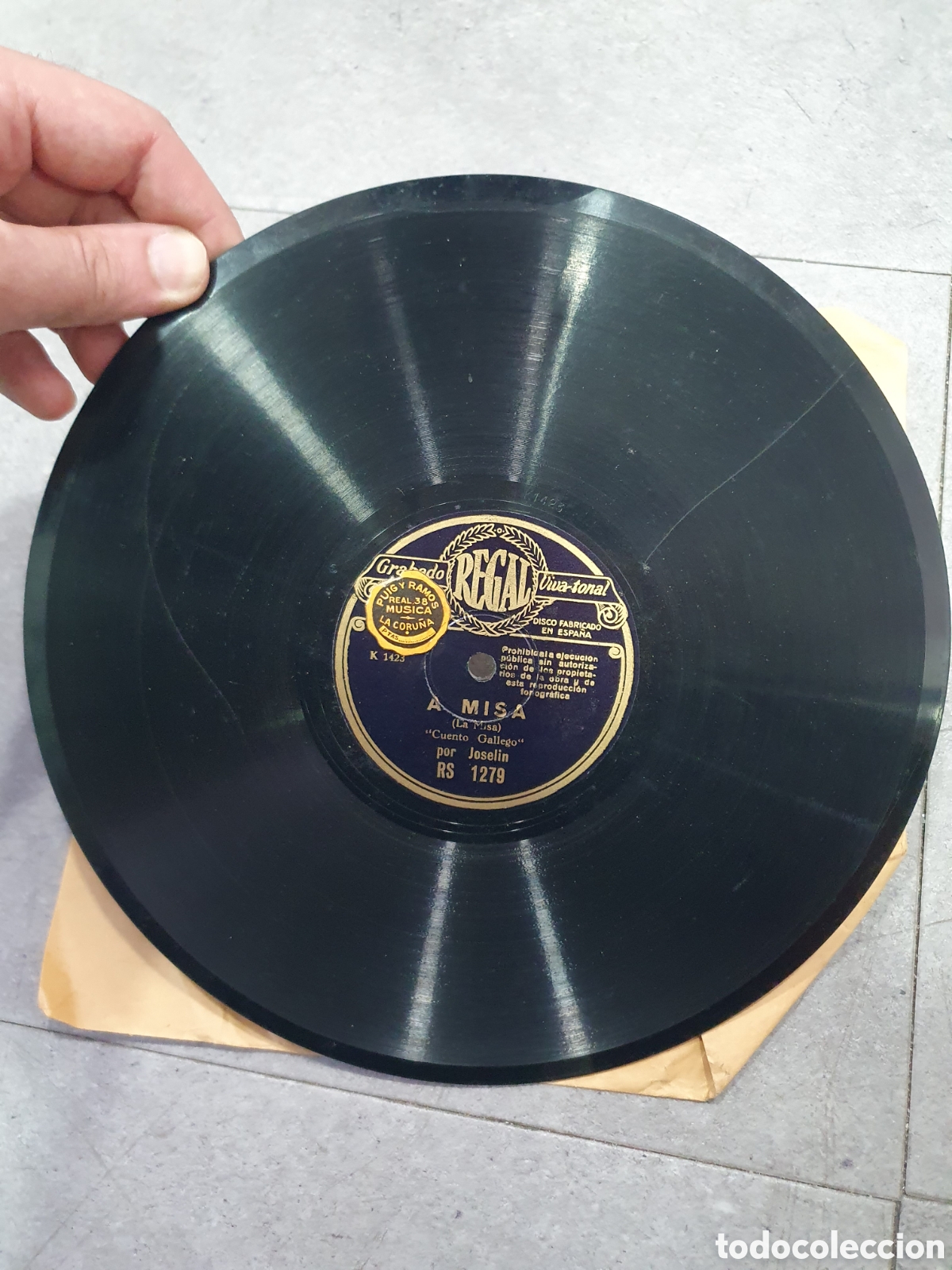 Discos de pizarra: Disco pizarra. Joselin. Cuento gallego. O Tabeiron y A Misa. - Foto 2